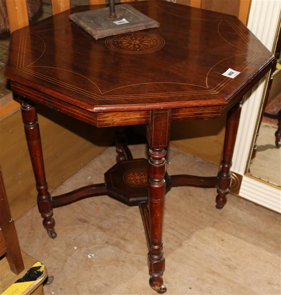 Victorian inlaid octagonal occasional table(-)